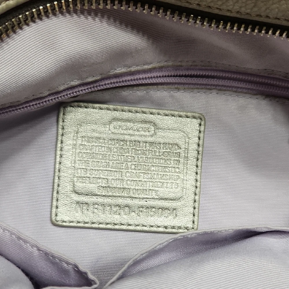 Coach Champagne Gold Pebbled leather  Hobo Bag, Vintage